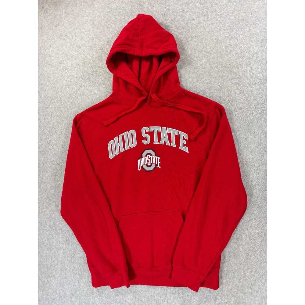 Ohio State Buckeyes Cover One Campus‎ Hoodie Sweatshirt (Men's Medium) Red